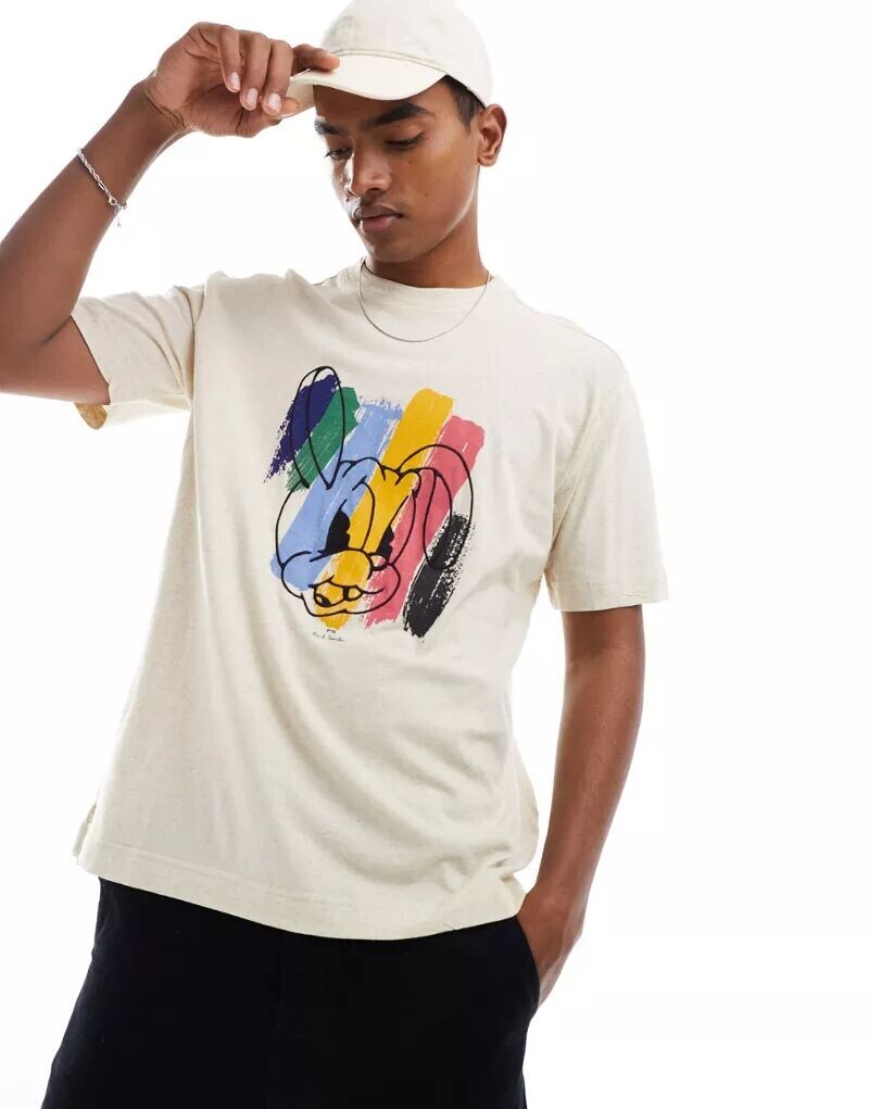 

Кремовая футболка Paul Smith с принтом кролика PS Paul Smith