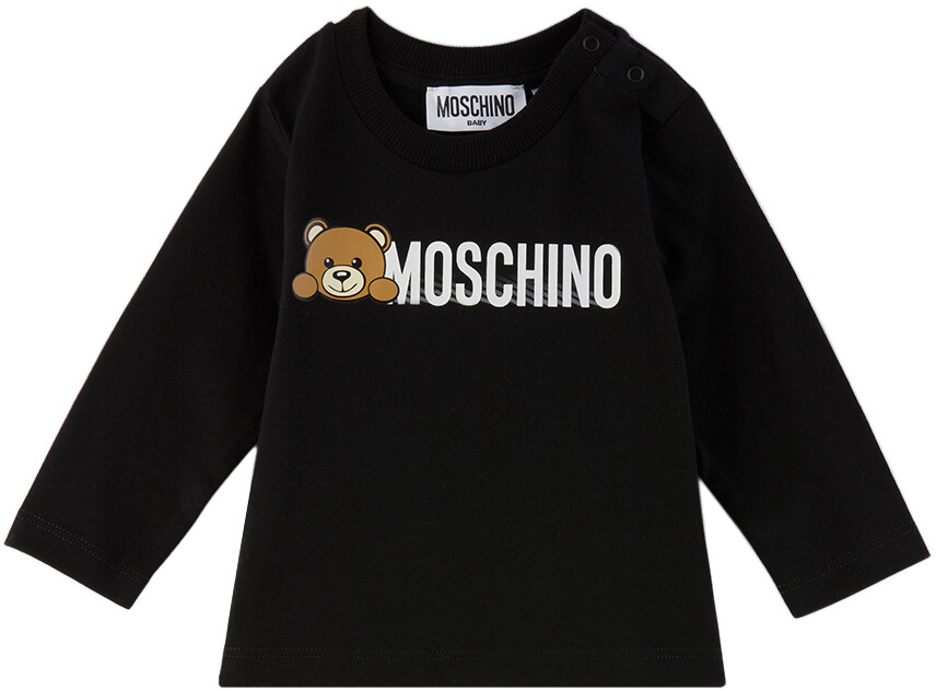 

Футболка с длинным рукавом Baby Black Teddy Черная Moschino