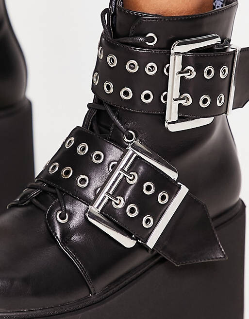 

Черные ботинки с пряжкой Lamoda Platform эксклюзивно для ASOS