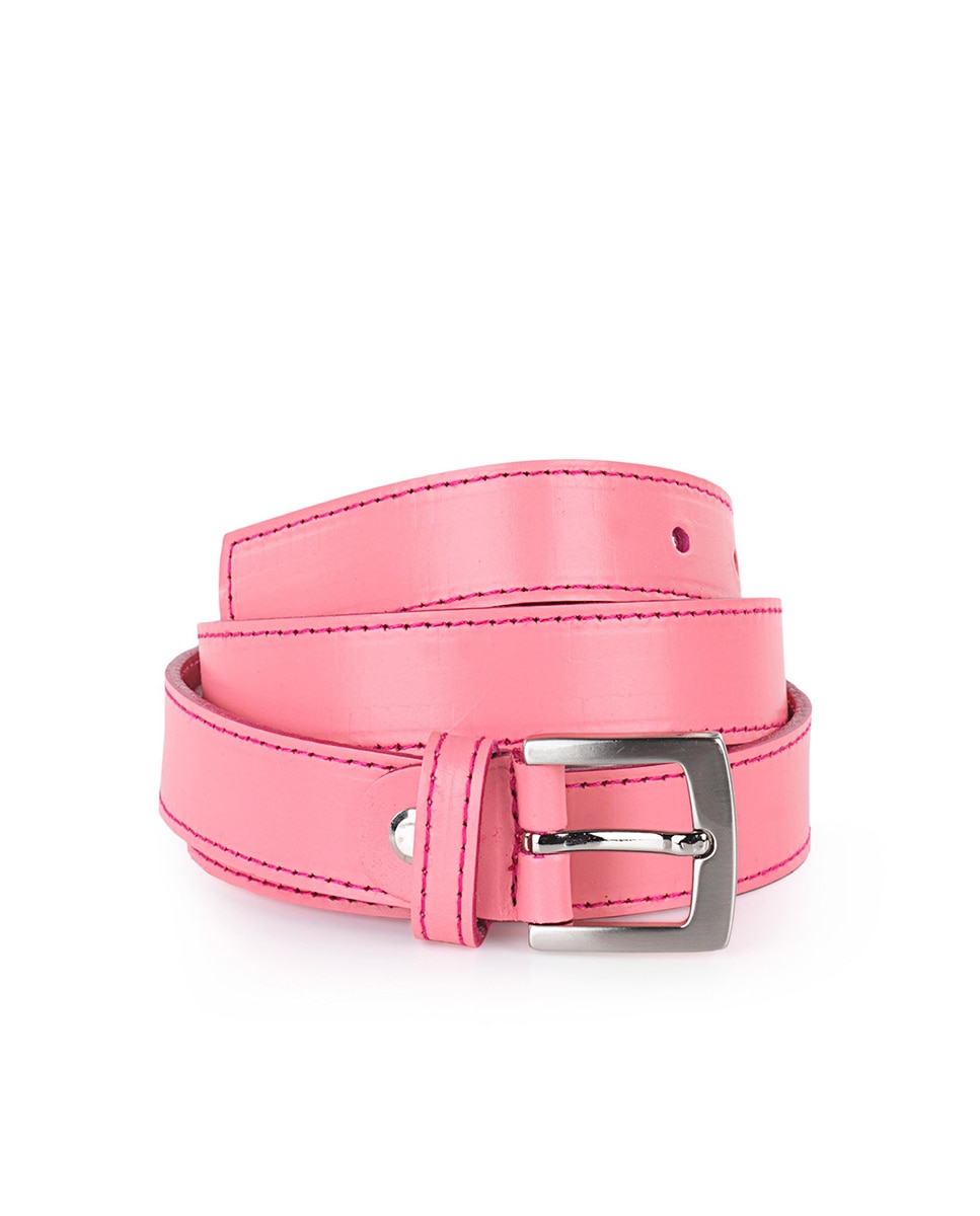Женский кожаный ремень розового цвета Jaslen, розовый 2021 new for men automatic male belts cummerbunds leather belt men black belts genuine leather belts luxury brand