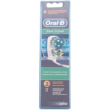 

Сменные насадки Braun Dual Clean для всех вращающихся зубных щеток — 2 шт., Oral-B
