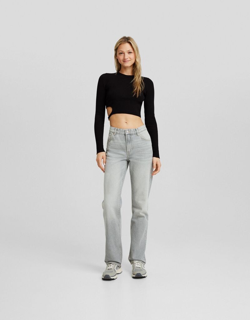 

Серые прямые джинсы Bershka Petite
