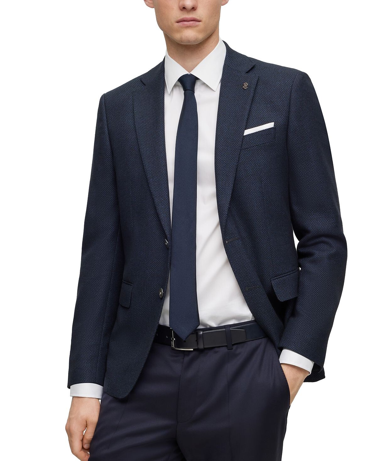 

Мужская куртка узкого кроя с микрорисунком Hugo Boss