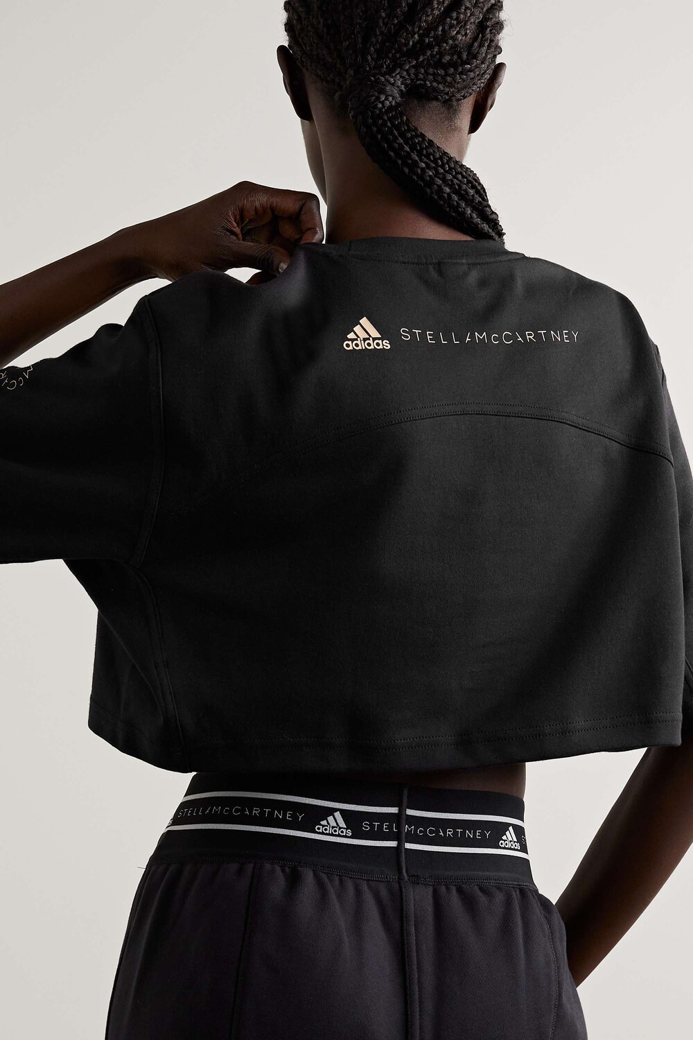 

ADIDAS BY STELLA MCCARTNEY Укороченная футболка из джерси из смесового органического хлопка FuturePlayground, черный