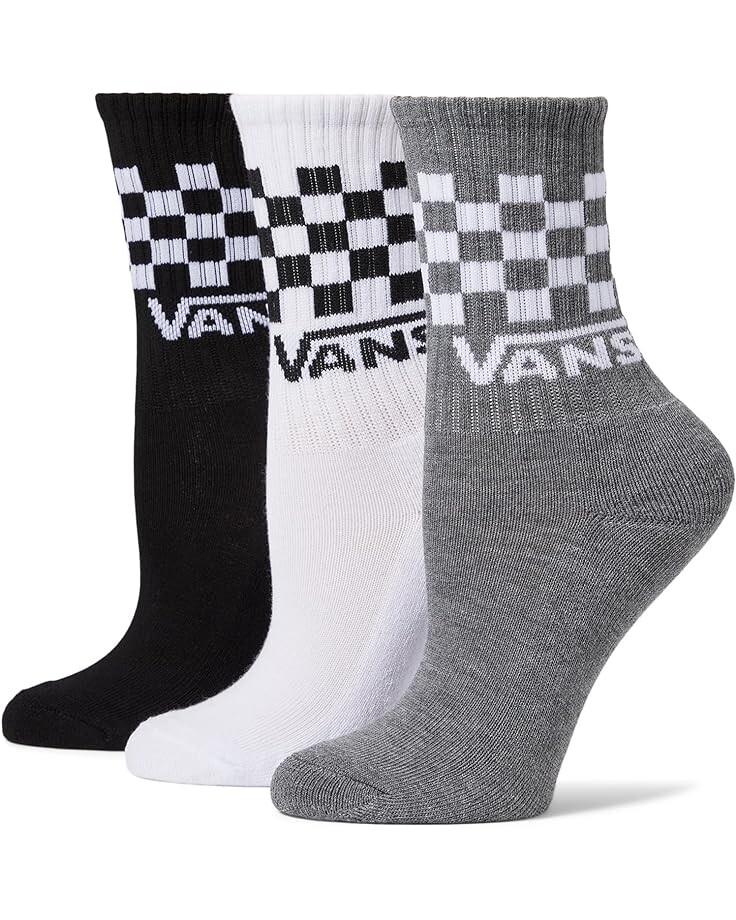 

Носки Vans Drop V Classic Check Crew Socks, цвет White/Black/Heather Grey