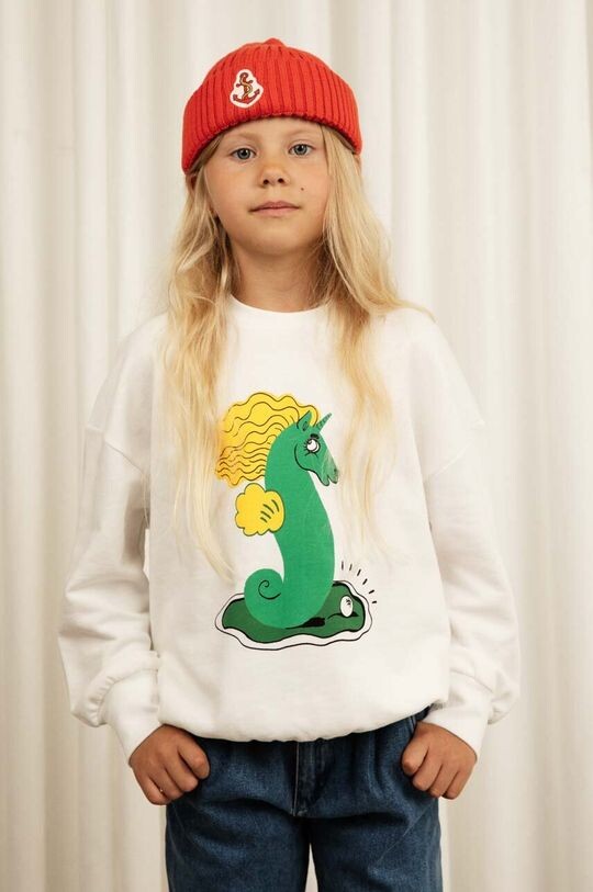 

Детская хлопковая толстовка Mini Rodini, белый