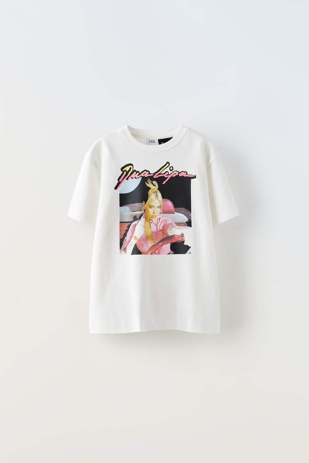 

Футболка dua lipa ZARA, устричь белая