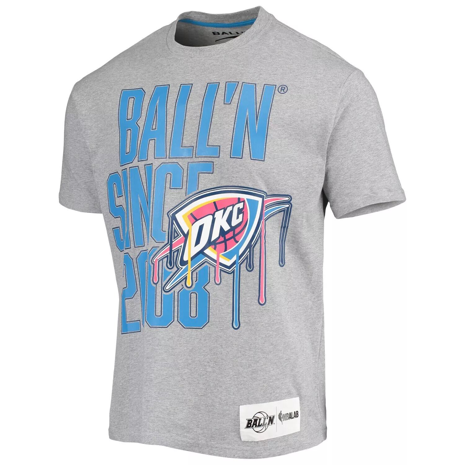 

Мужская серая футболка BALL'N Heathered Oklahoma City Thunder с 2008 года