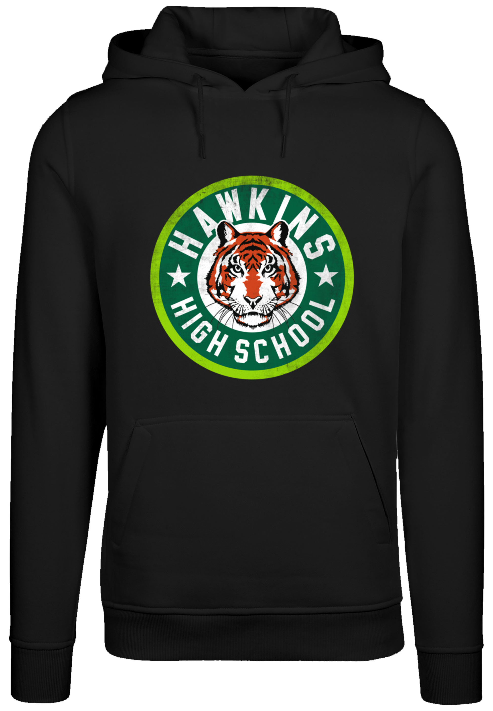 Пуловер F4NT4STIC Hoodie Stranger Things Hawkins Tiger Circle Netflix TV Series, черный
