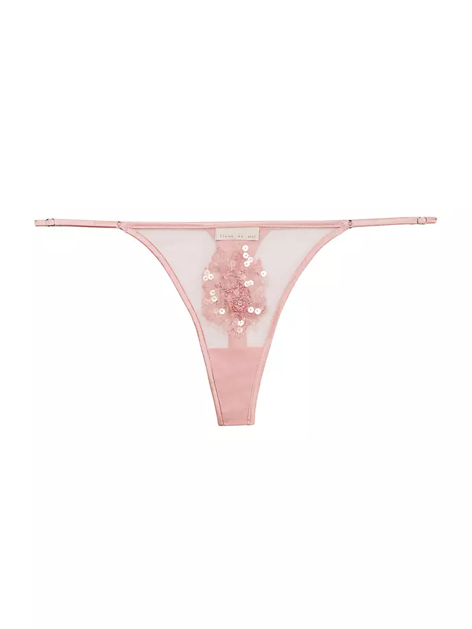 

Сетчатые стринги Fleur du Mal x Marilyn Monroe с аппликацией из бисера Fleur Du Mal, цвет pink lady