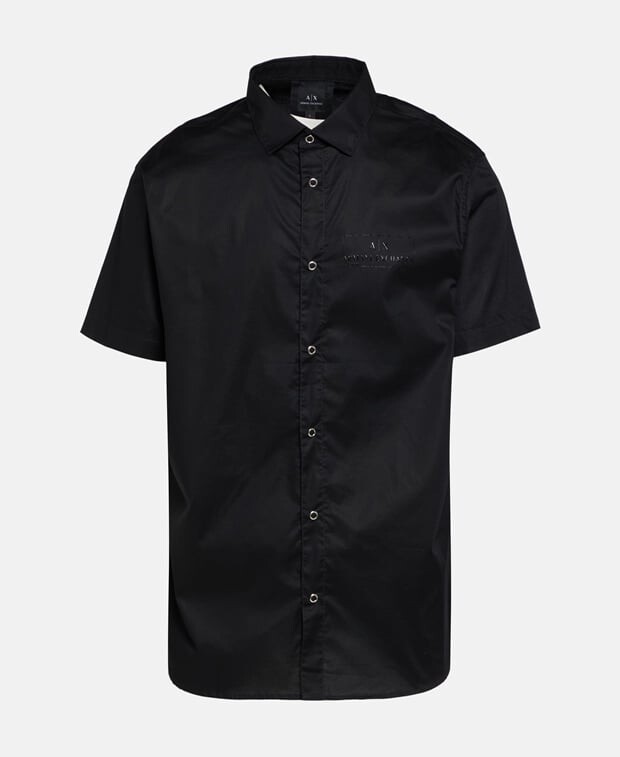 

Рубашка с короткими рукавами – стандартный крой Armani, черный