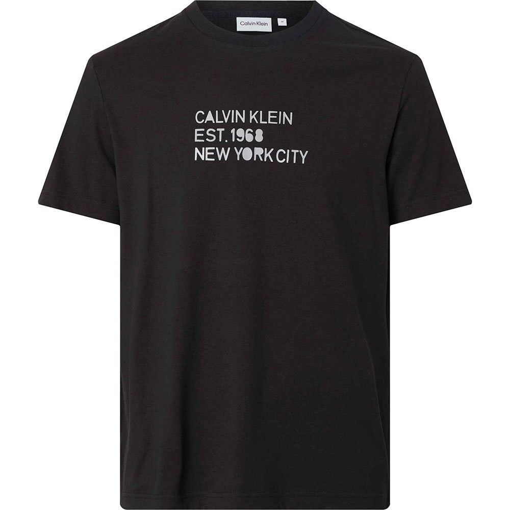 

Футболка с коротким рукавом Calvin Klein Mixed Print Stencil Logo, черный