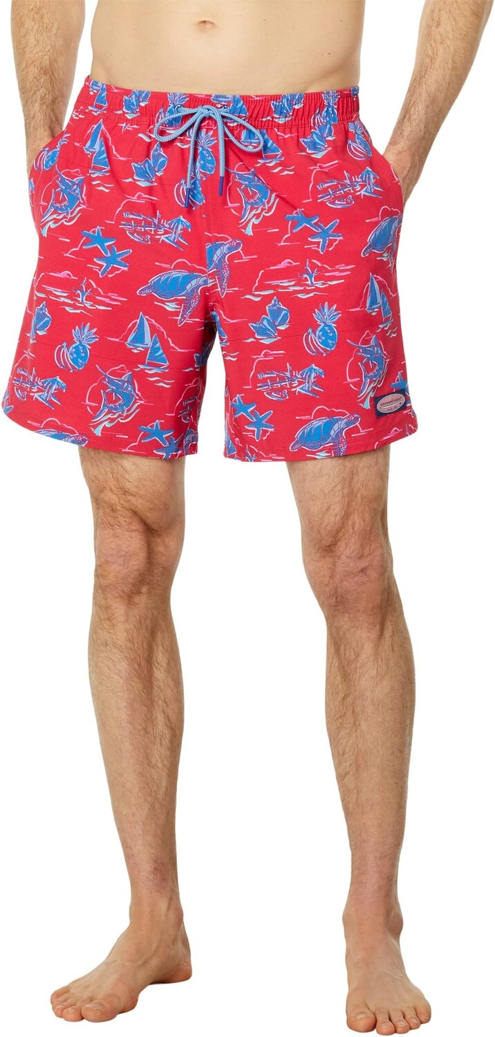 

Счастливые плавки с принтом Vineyard Vines, цвет Icons Sailors Red