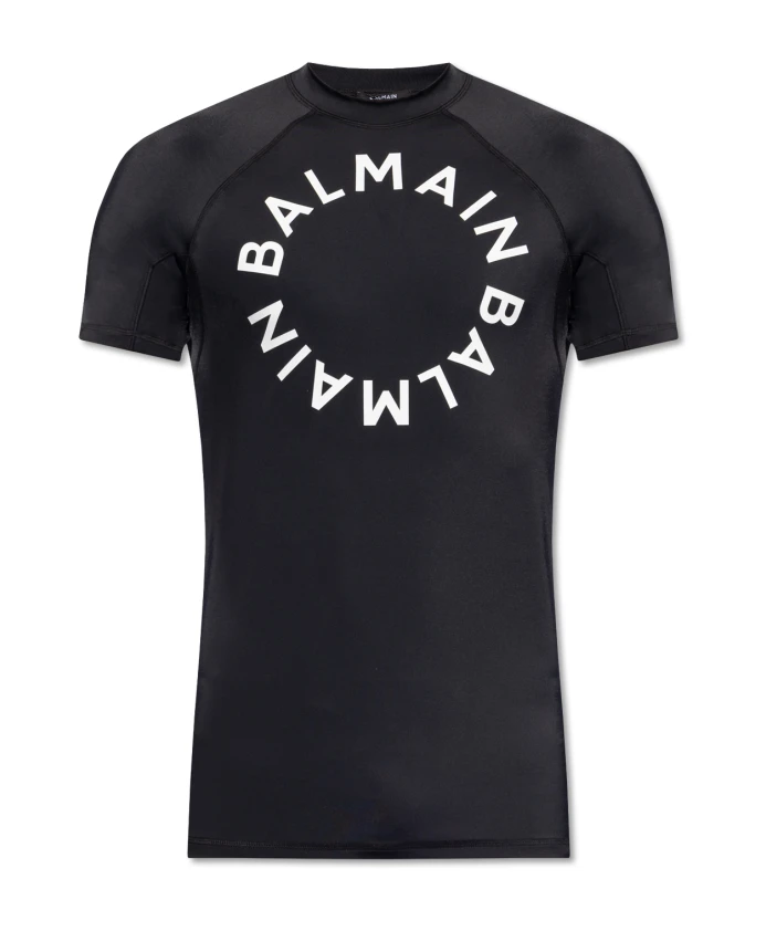 

Футболка для плавания S с логотипом Balmain, черный