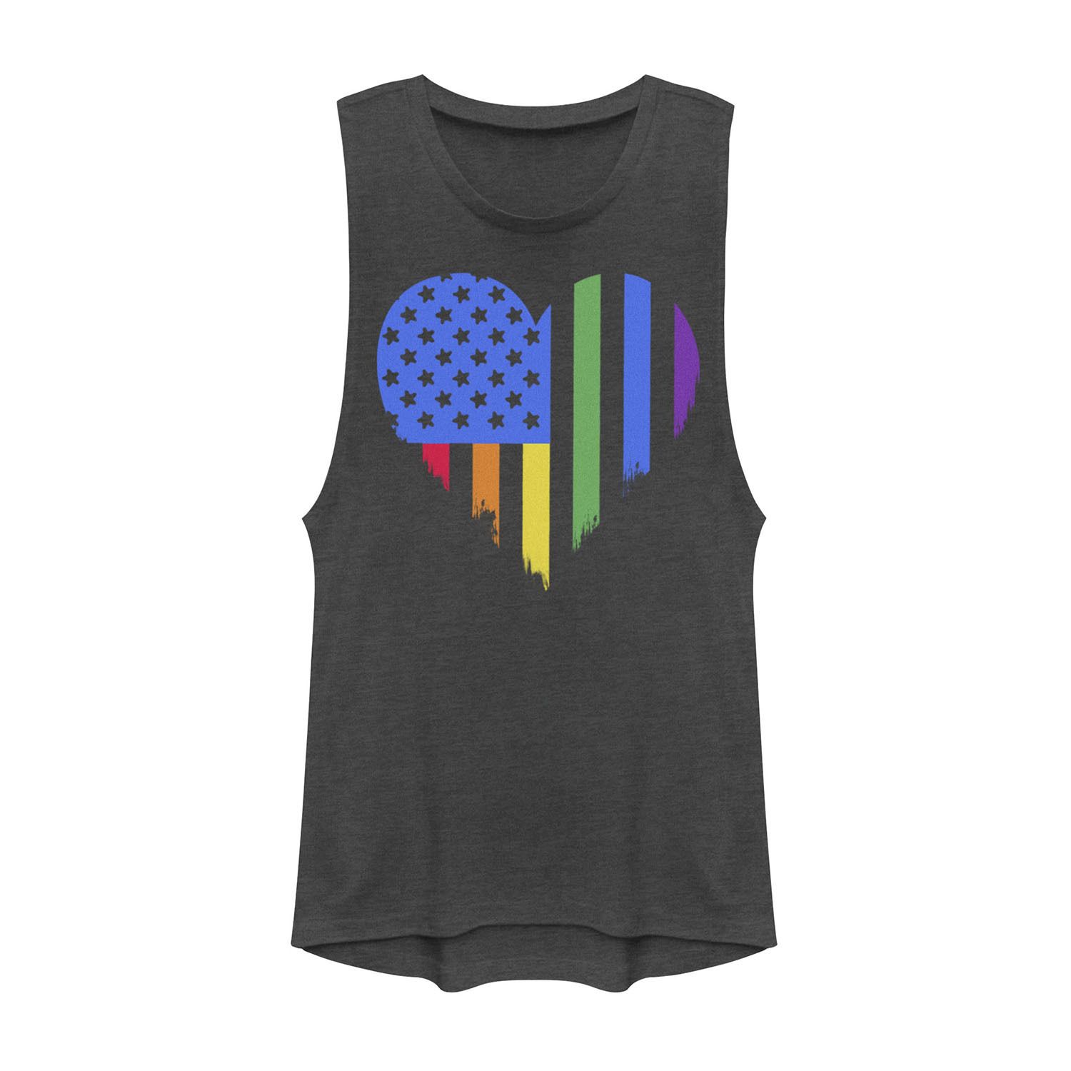 Футболка с мускулистым рисунком Pride для юниоров American Heart Rainbow Flag Pride gray asexual ace panromantic pan heart pride lgbt sexuality flag