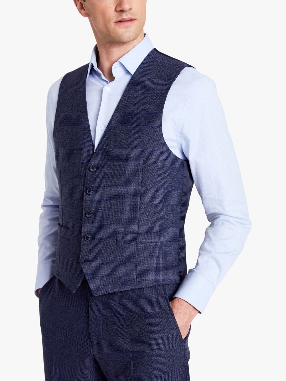 

Жилет в клетку Tailored Fit Moss, синий