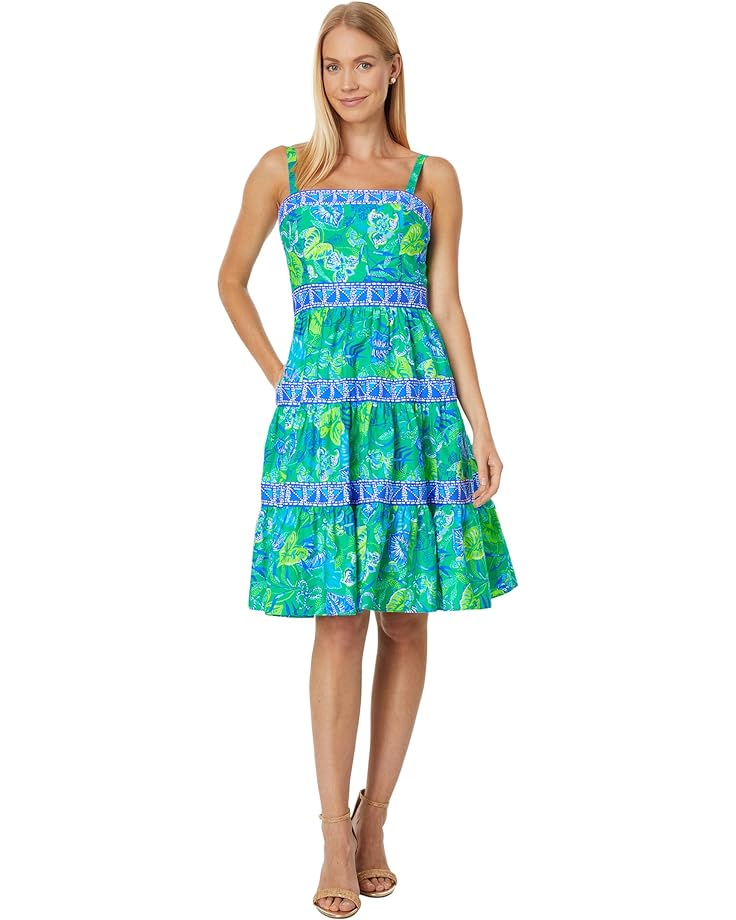 Платье Lilly Pulitzer Casidee Cotton, цвет Botanical Green in A Flutter Engineered Dress