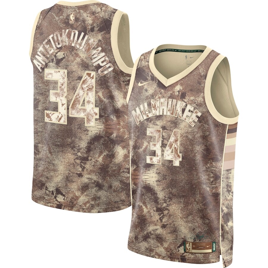 

Джерси Nike Milwaukee Bucks, коричневый