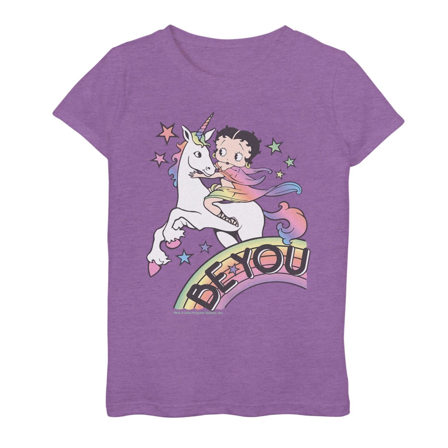 

Футболка Betty Boop Riding Unicorn для девочек 6–16 лет с рисунком Pride "Be You" Licensed Character