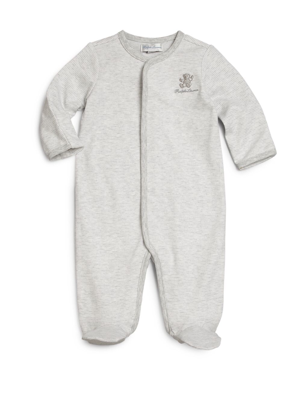 

Полосатая хлопковая футболка для малышей Polo Ralph Lauren, серый
