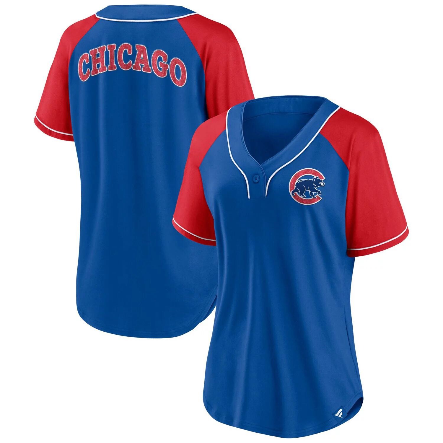

Женская футболка Fanatics Royal Chicago Cubs Ultimate Style реглан с v-образным вырезом Fanatics