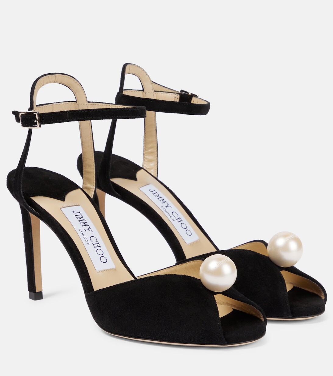 

Декорированные замшевые сандалии Sacora 85 Jimmy Choo, черный