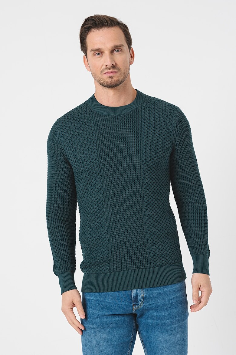 

Свитер с овальным вырезом и рельефом Esprit, зеленый