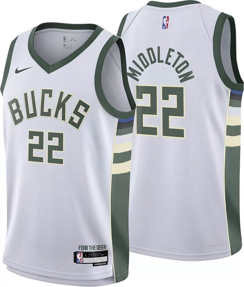 

Белая майка Nike Youth Milwaukee Bucks Chris Middleton # 22 Swingman