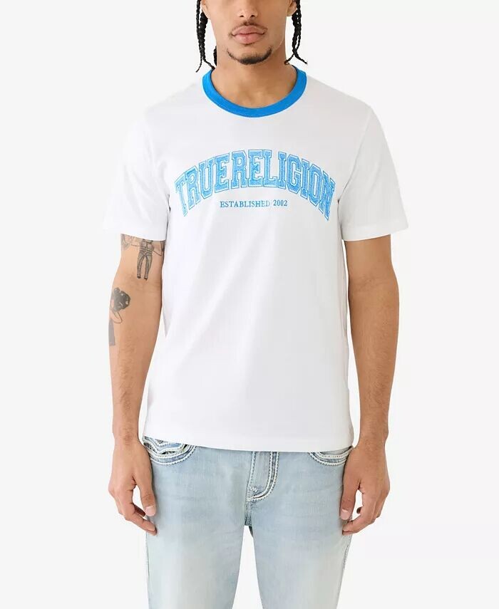 

Мужские футболки с короткими рукавами Collegiate Ringer True Religion, белый