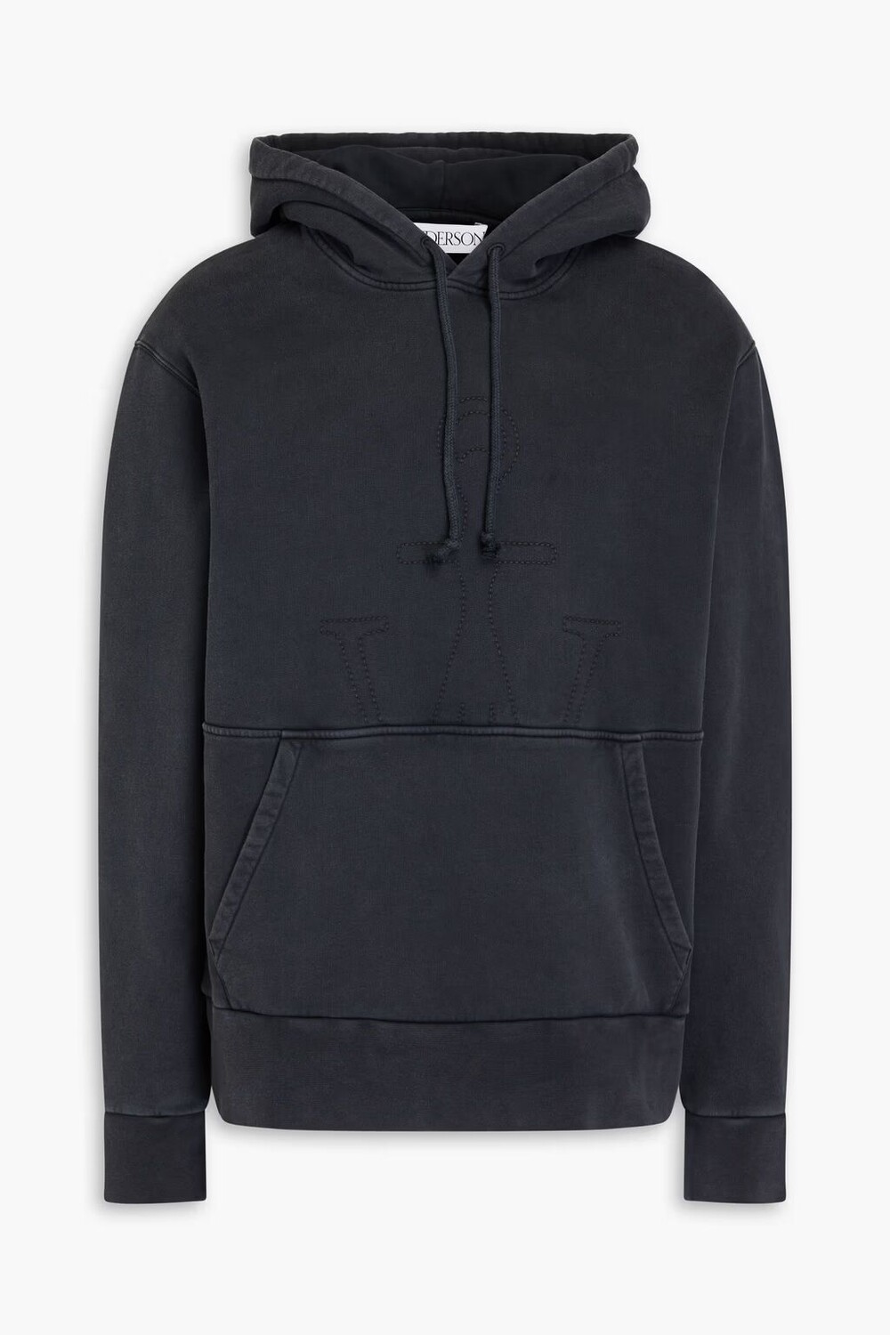 

Толстовка из хлопка и флиса с вышивкой Jw Anderson, древесный уголь