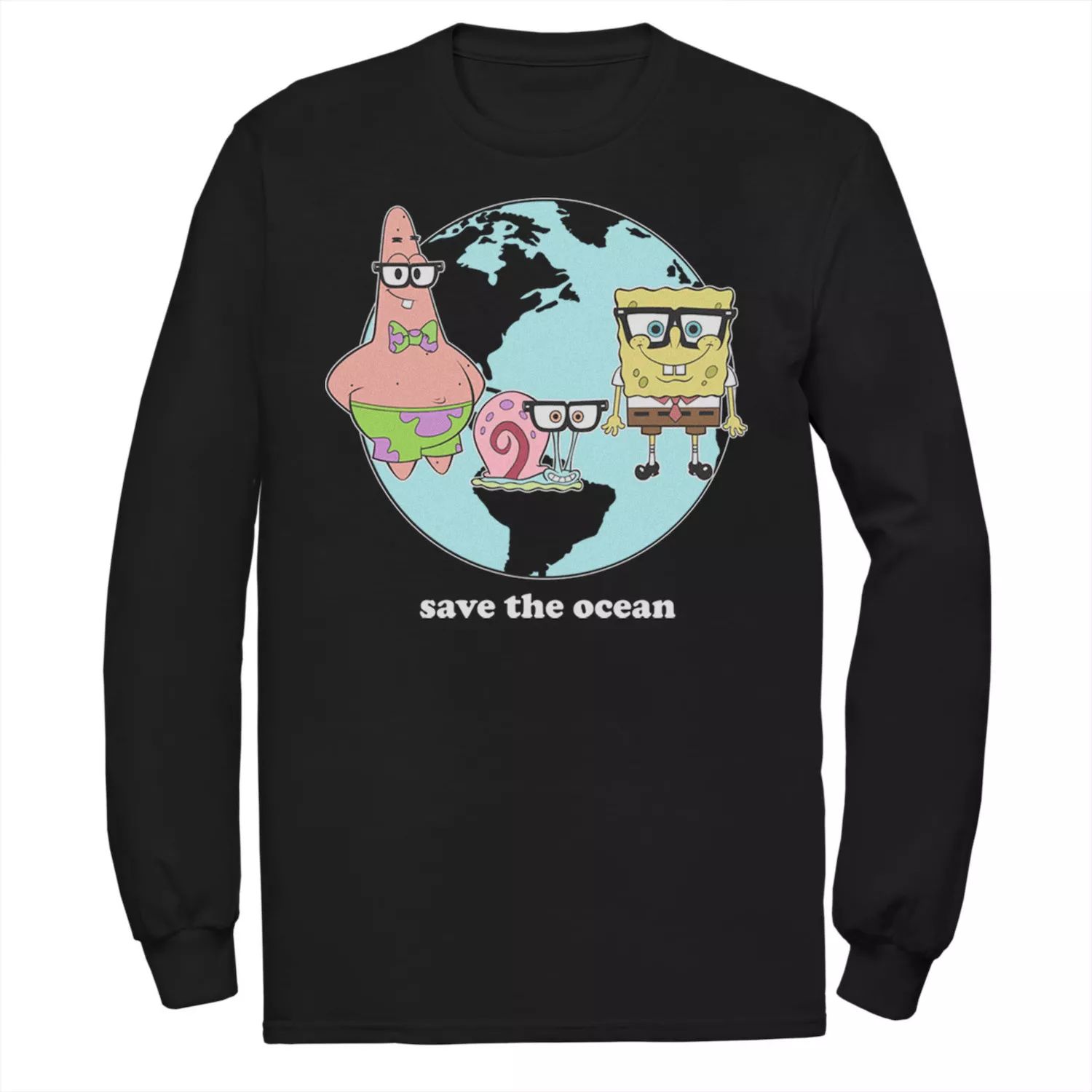 Мужская футболка Sponge Bob SquarePants Group Save The Ocean Nickelodeon цена и фото