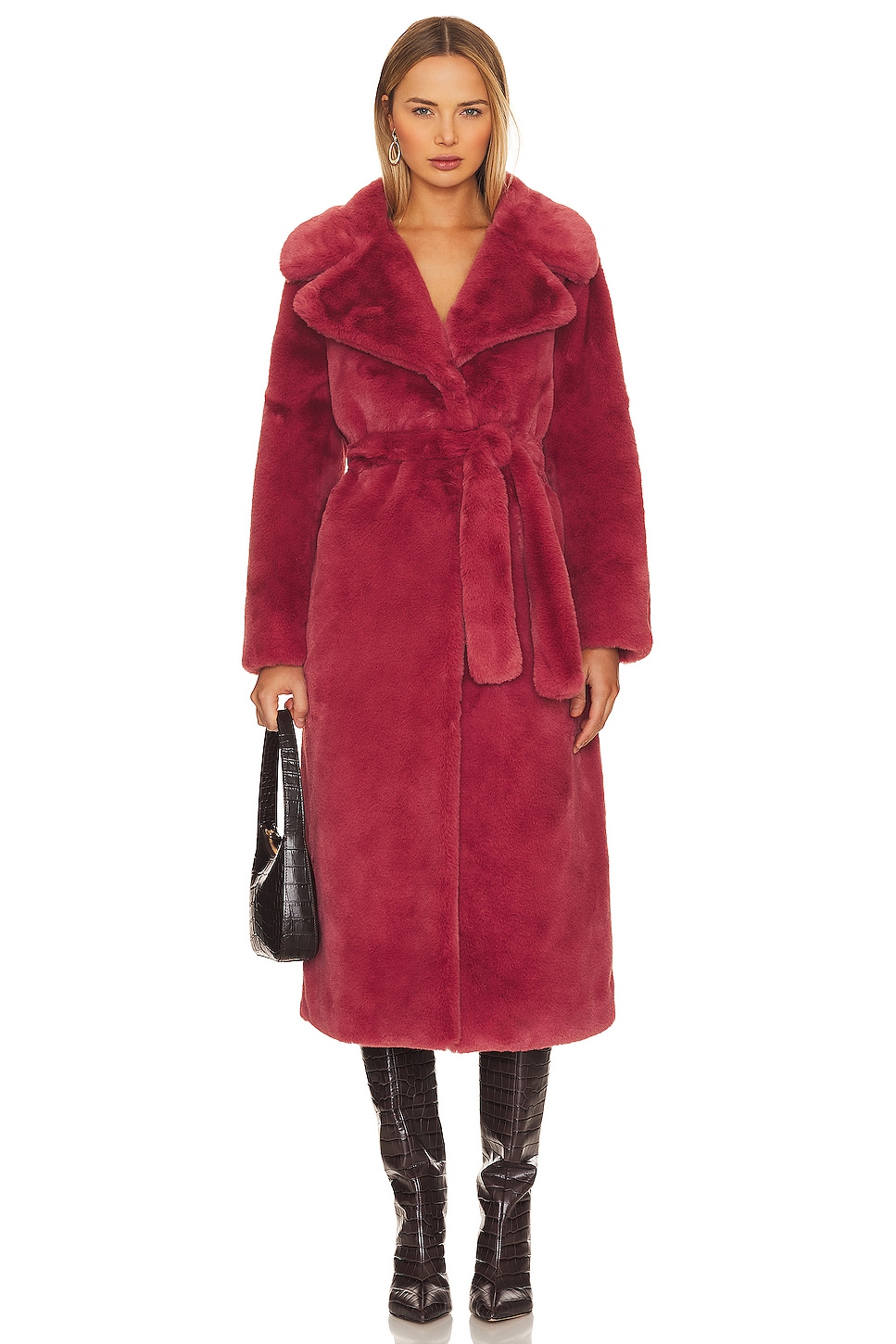 цена Куртка Ena Pelly Tahnee Longline Faux Fur, цвет Cinnabar