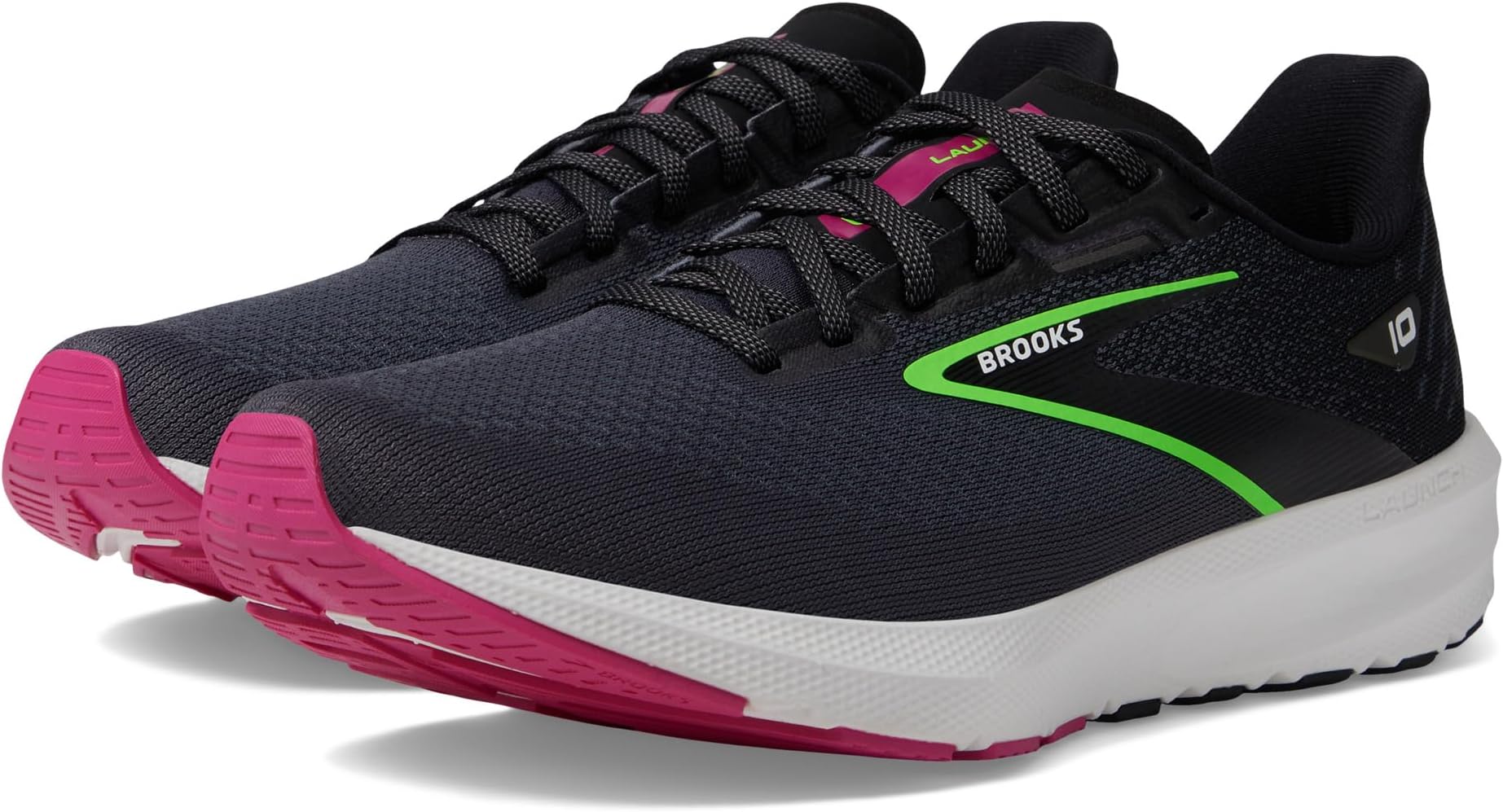 цена Кроссовки Launch 10 Brooks, цвет Black/Blackened Pearl/Green