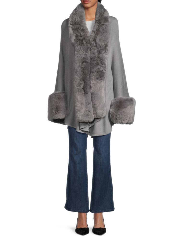 

Кардиган из искусственного кролика Saks Fifth Avenue, серый