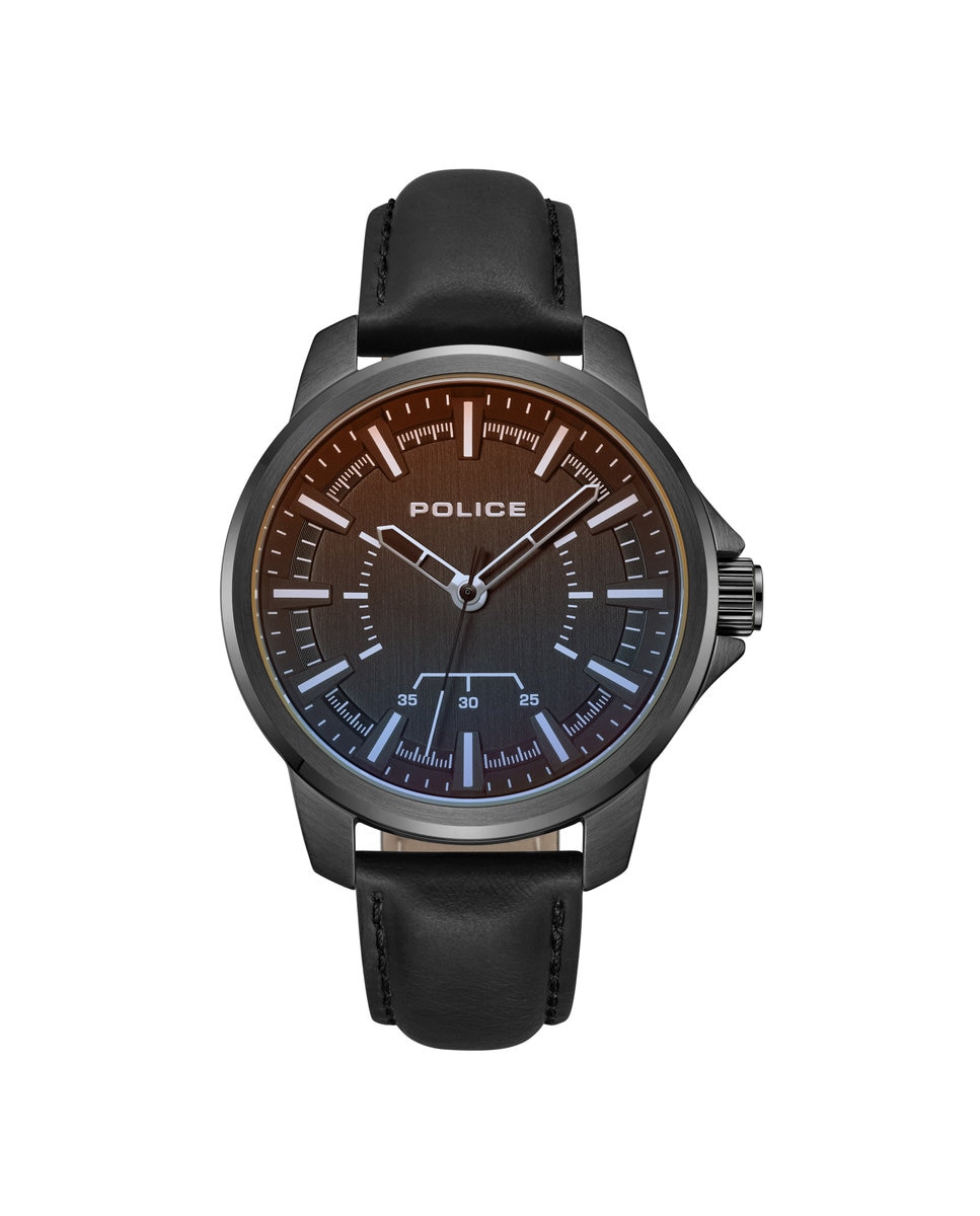 Мужские часы Mensor PEWJA0004802 из кожи и черного ремешка Police, черный модные мужские кварцевые часы с большим циферблатом и кожаным ремешком
