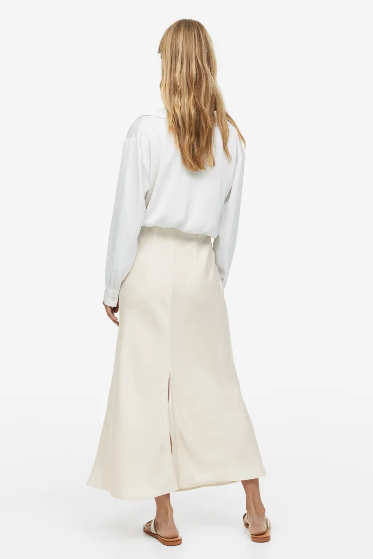 

Атласная юбка H&M, бежевый