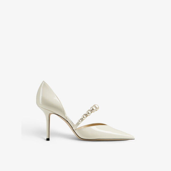 

Туфли Aurelie 85 из лакированной кожи, украшенные жемчугом Jimmy Choo, белый