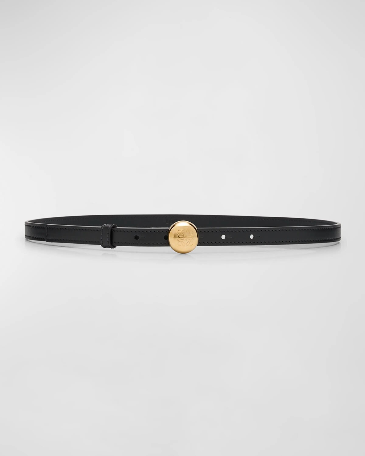 

Узкий ремень из гладкой кожи Loewe, цвет Black Gold