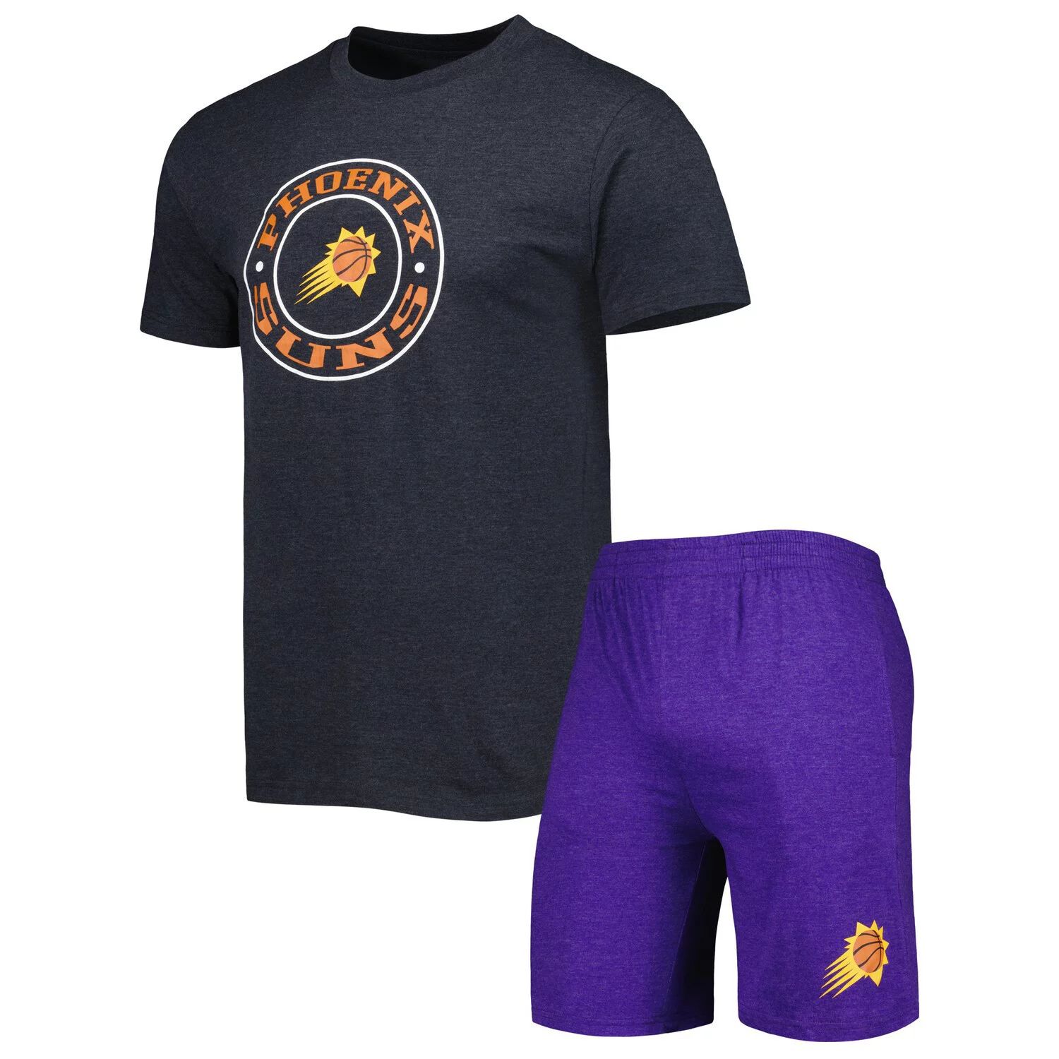 Мужской комплект для сна с футболкой и шортами Phoenix Suns фиолетового/черного цвета Concepts Sport