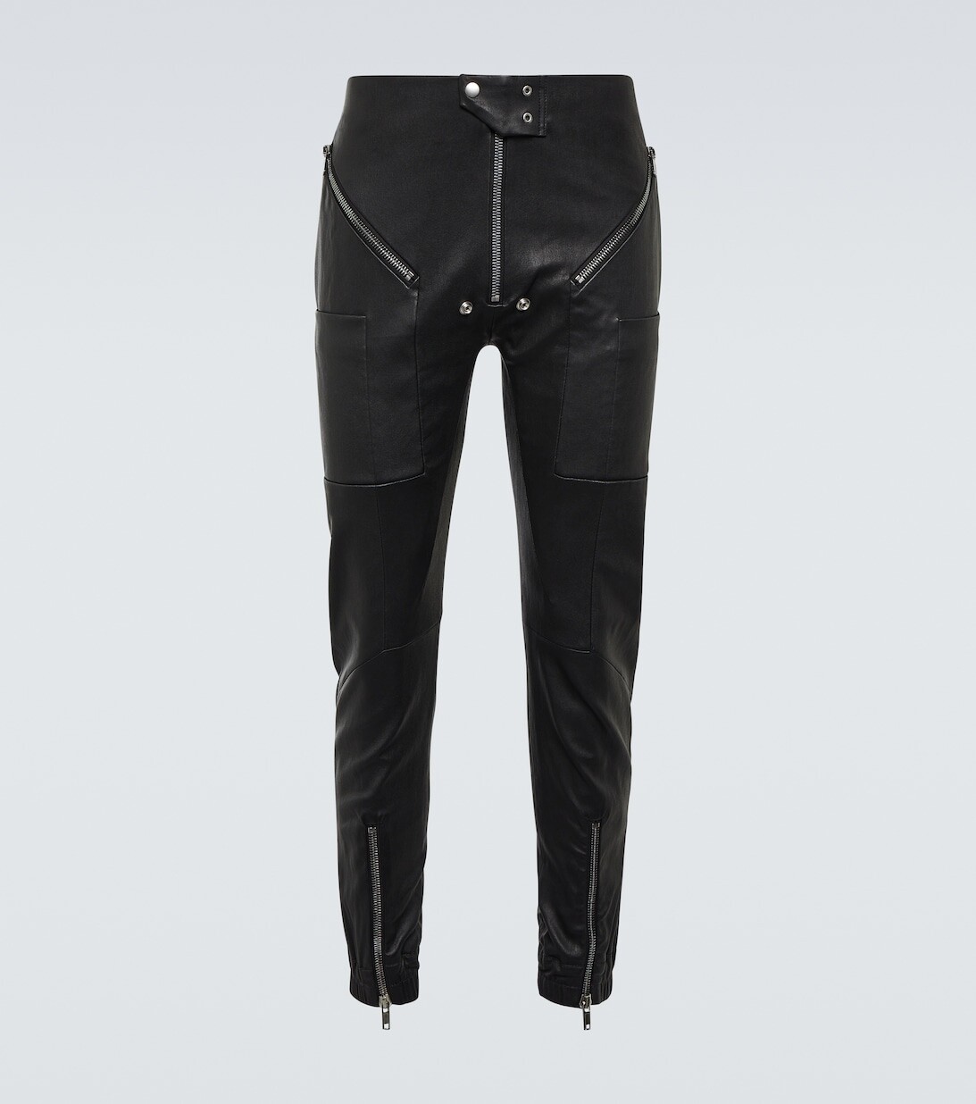 

Кожаные брюки со вставками Rick Owens, черный