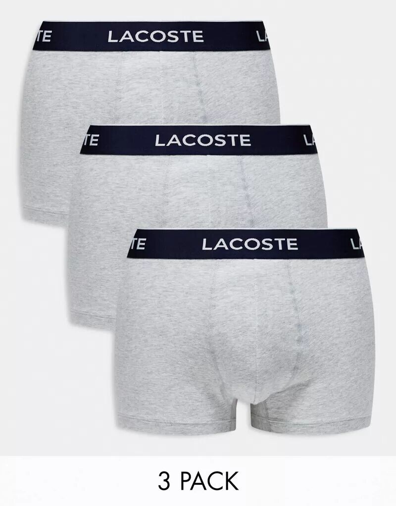 

Комплект из 3 серых трусов Lacoste Essentials