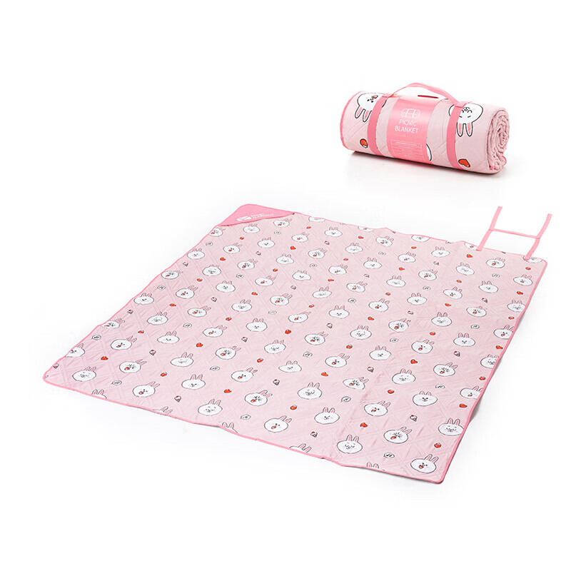 

Mobi Garden Line Friends Влагостойкий коврик Складной портативный парковый коврик для пикника Coni Rabbit Pink Print (200*180)