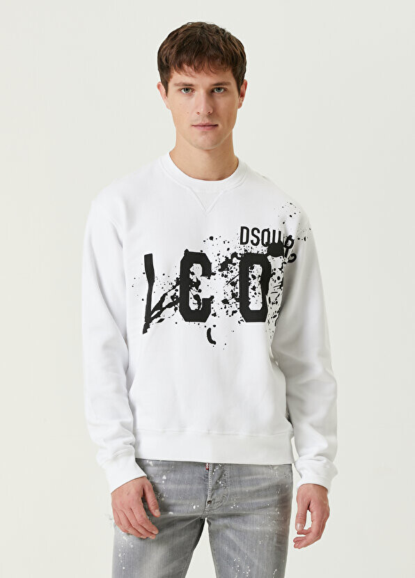 

Белый свитшот с логотипом Dsquared2