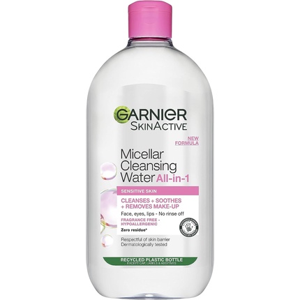 Мицеллярная очищающая вода для чувствительной кожи 700мл, Garnier garnier мицеллярная розовая вода очищение сияние для тусклой и чувствительной кожи 700мл