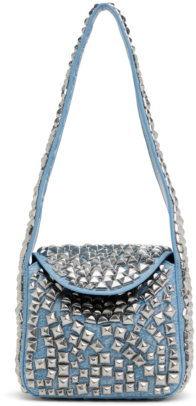 

Маленькая сине-серебряная сумка Spike Alexander Wang