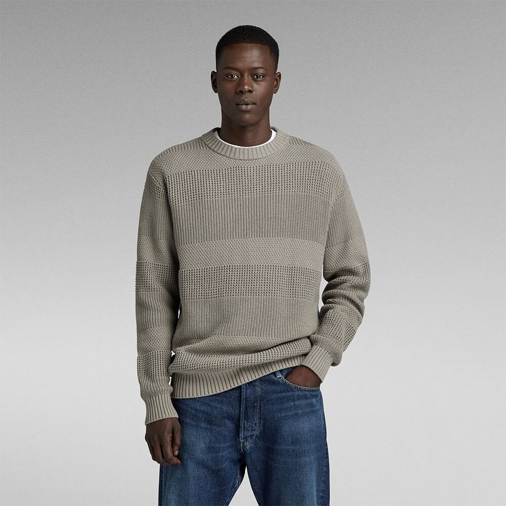 

Свитер G-Star Hori Structure R Crew Neck, бежевый