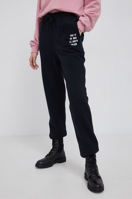 Хлопковые брюки MC2 Saint Barth, черный цена и фото