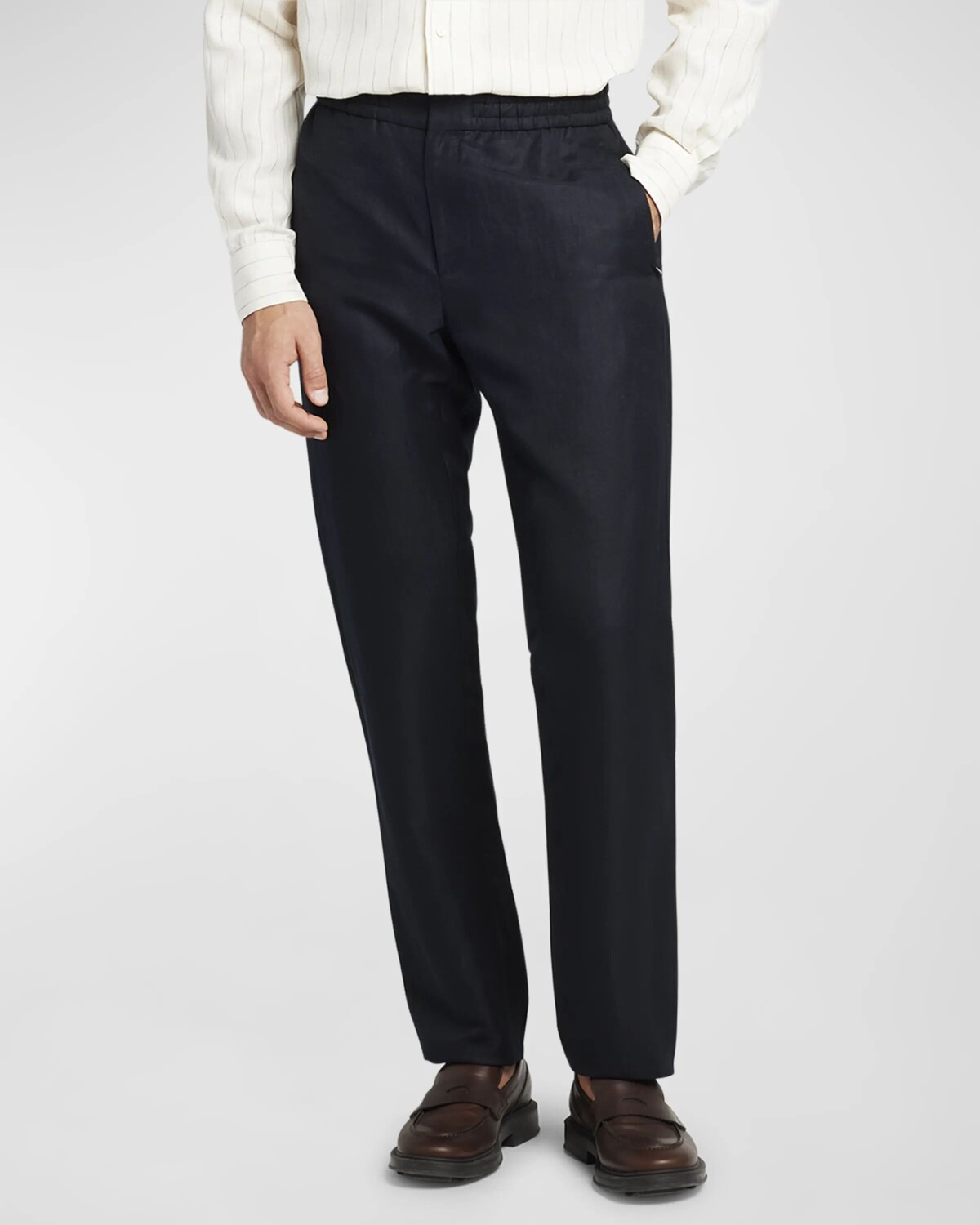 

Мужские брюки для отдыха Gadd из льна и шелка Loro Piana, цвет Blue Navy