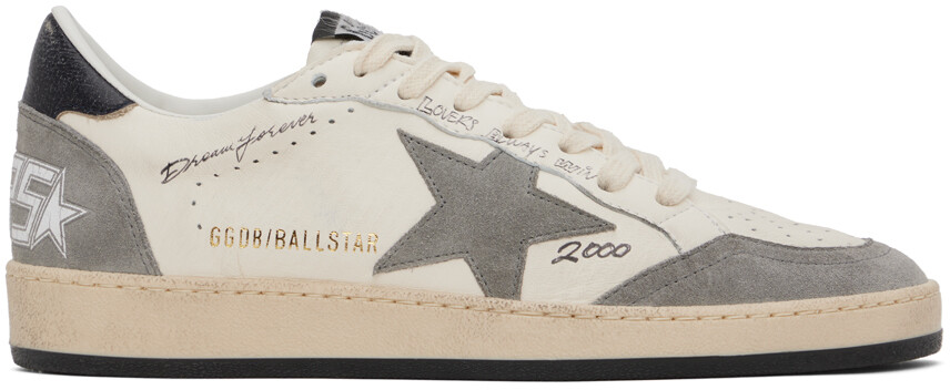 

Белые кроссовки со звездами Golden Goose, цвет White/Grey/Blue