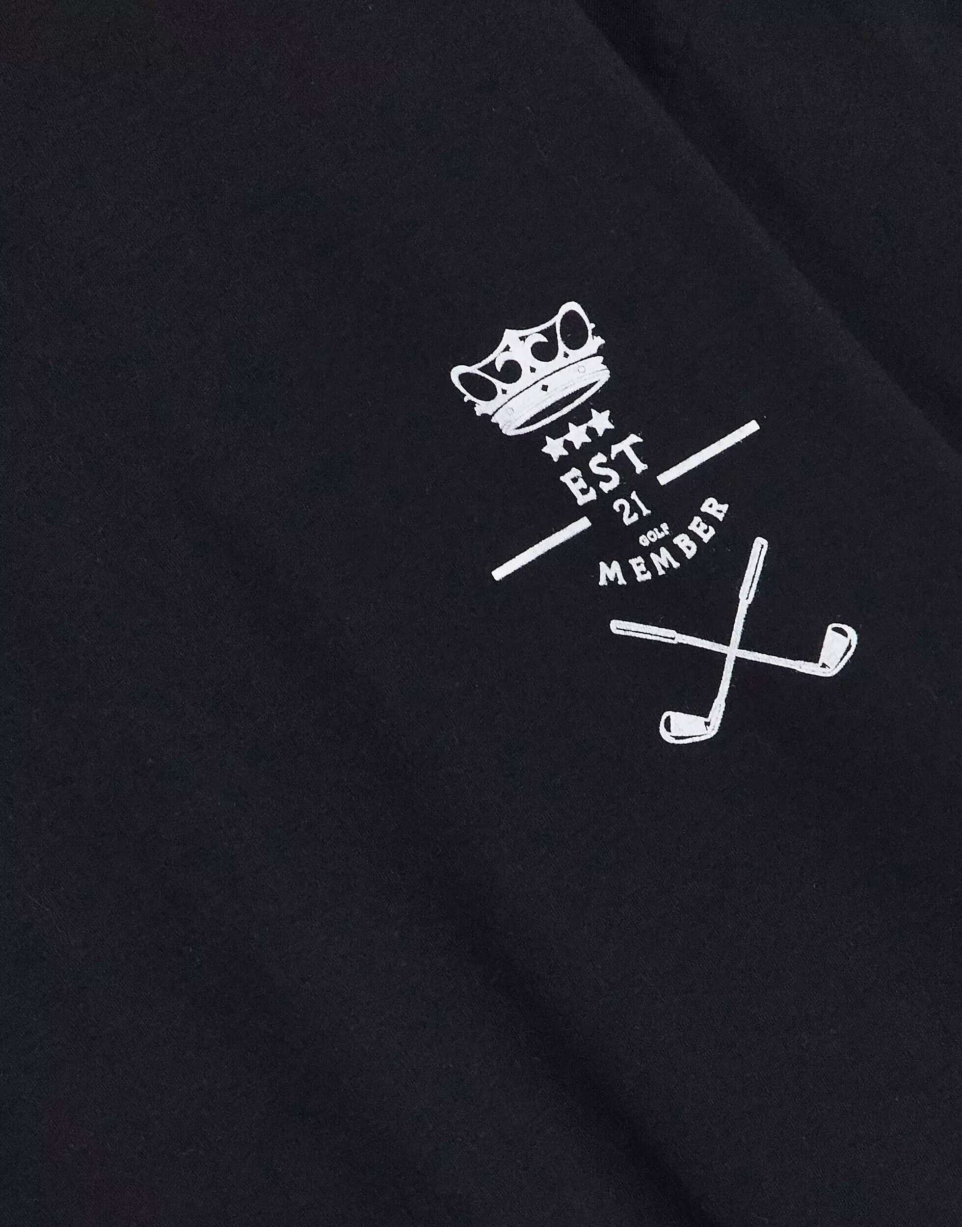 Черная оверсайз-футболка Liquor N Poker с принтом клюшки для гольфа на спине белый оверсайз пиджак liquor n poker с вертикальной полоской
